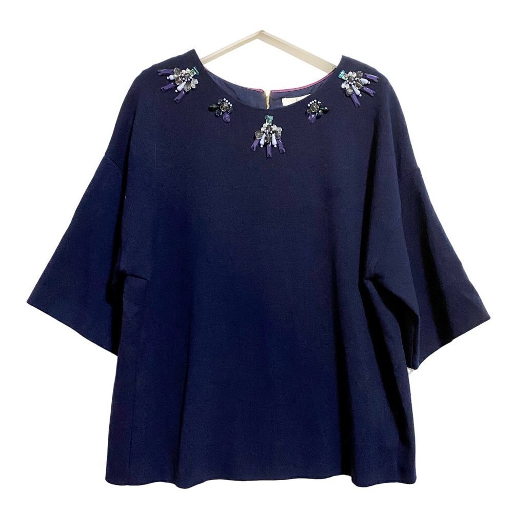 NWT Boden Wow Jeweled top with 3/4 sleeve, 16